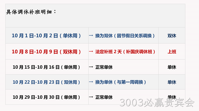 3003必赢贵宾会国庆放假