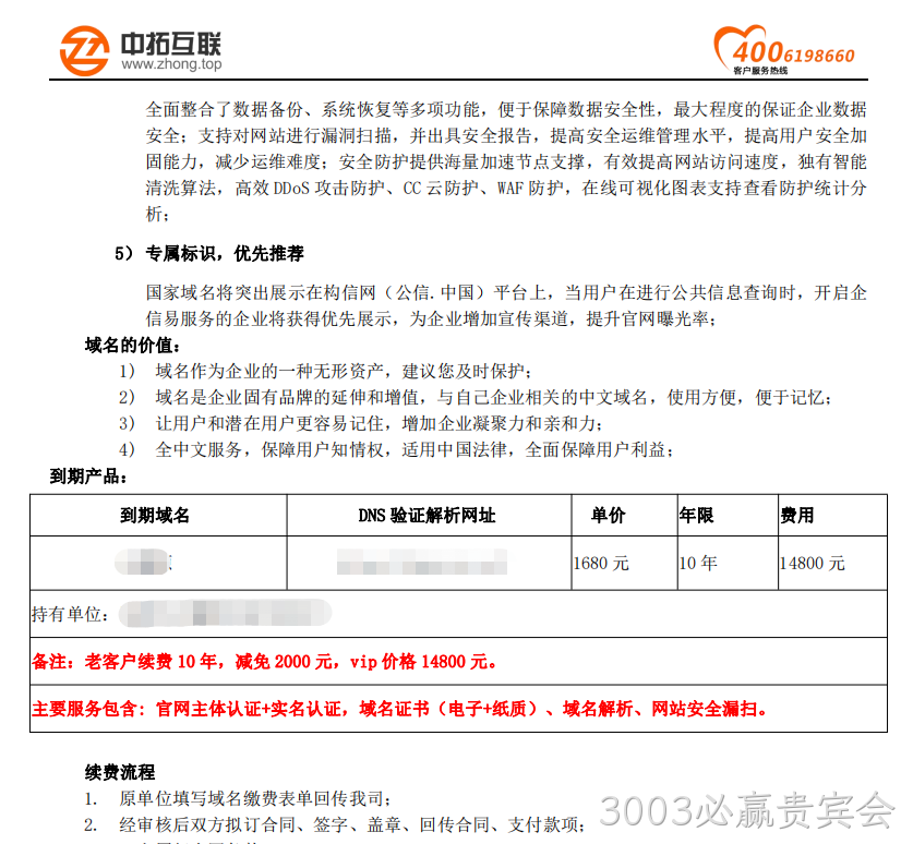 中文域名续费3