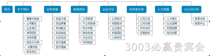 医药公司网站栏目架构